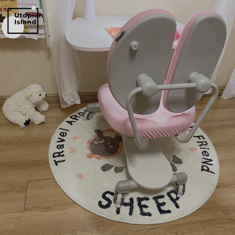 Area Round Rug Animal Friends