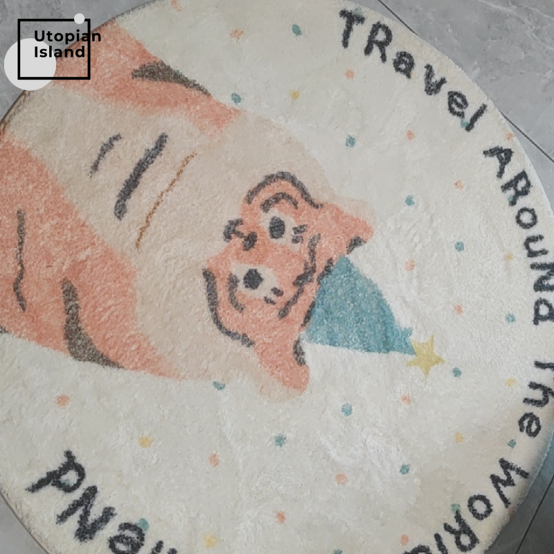 Area Round Rug Animal Friends