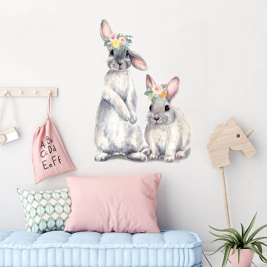 Nursery Wall Decal Baby Rabbits