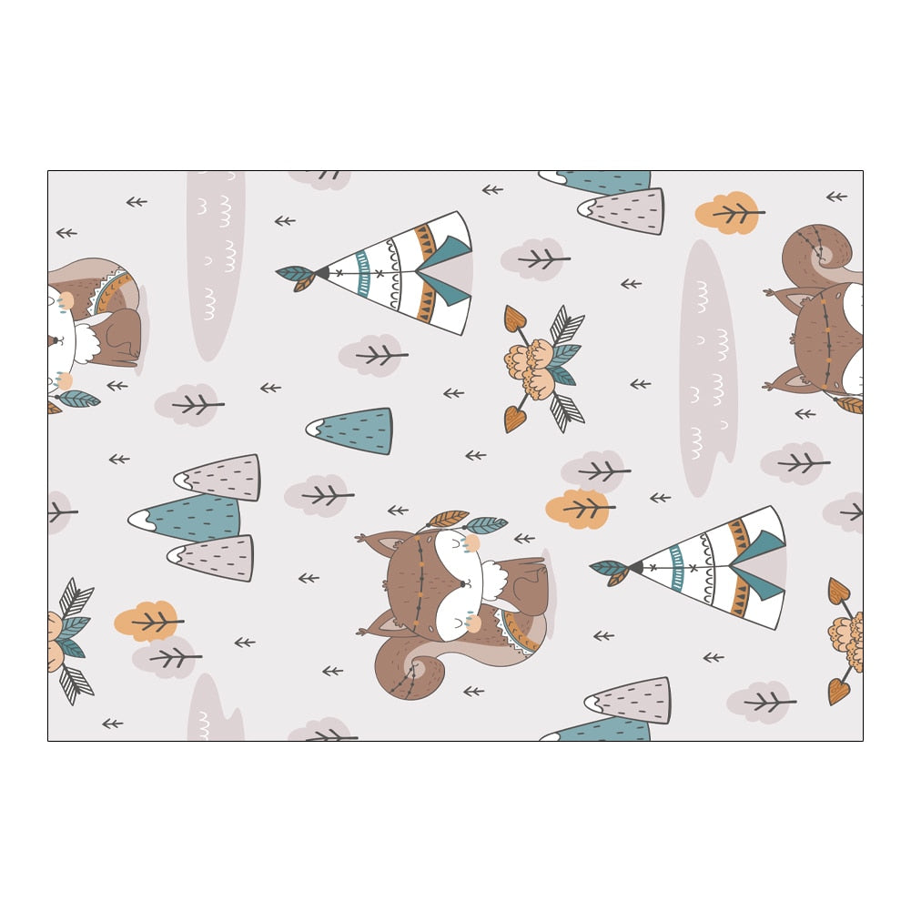 Nursery Cartoon Style Rectangle Area Rug