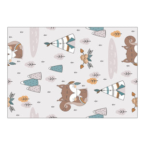 Nursery Cartoon Style Rectangle Area Rug