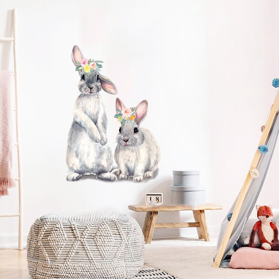 Nursery Wall Decal Baby Rabbits