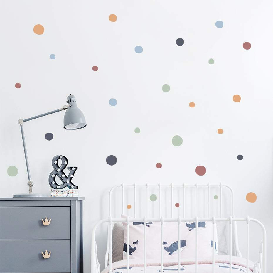 Nursery Polka Dots Colorful Wall Decals