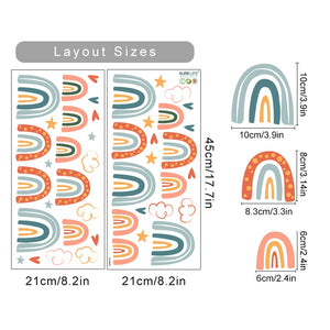 Cartoon Wall Decals Rainbow Patterns