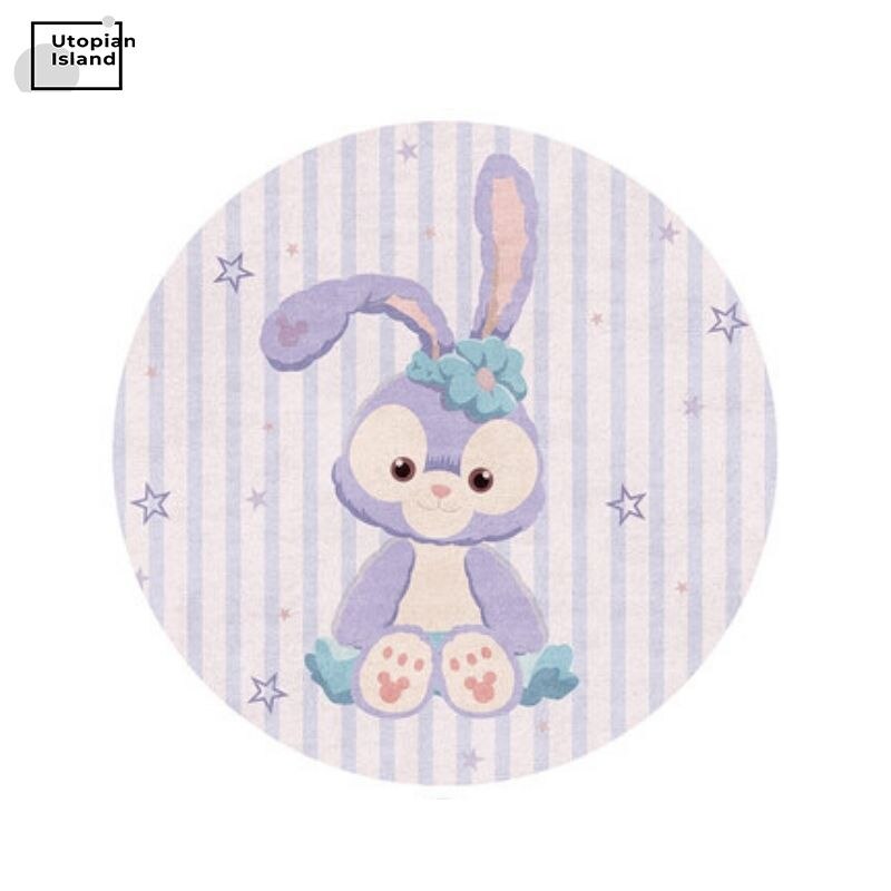 Round Rug Cute Animal Portraits