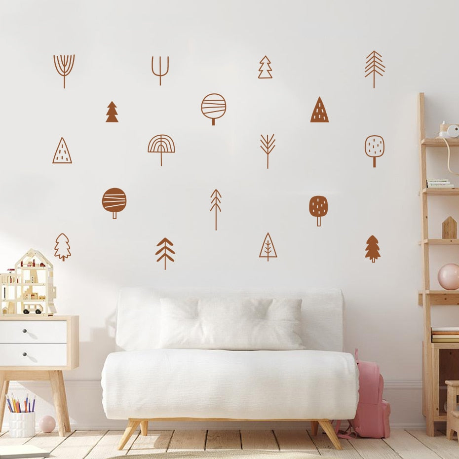 Nordic Woodland Trees Wall Decals
