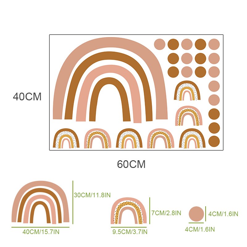 Bohomian Wall Decals Rainbow Patterns