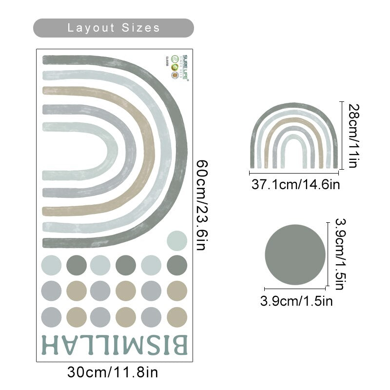 Boho Wall Decals Rainbows