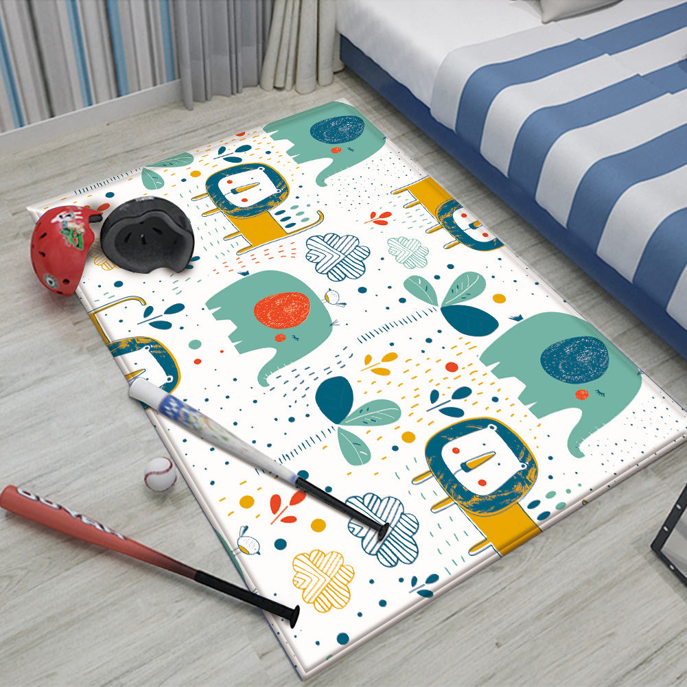Nursery Cartoon Style Rectangle Area Rug