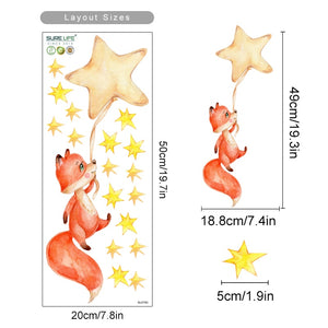 Cartoon Cute Fox Wall Decals