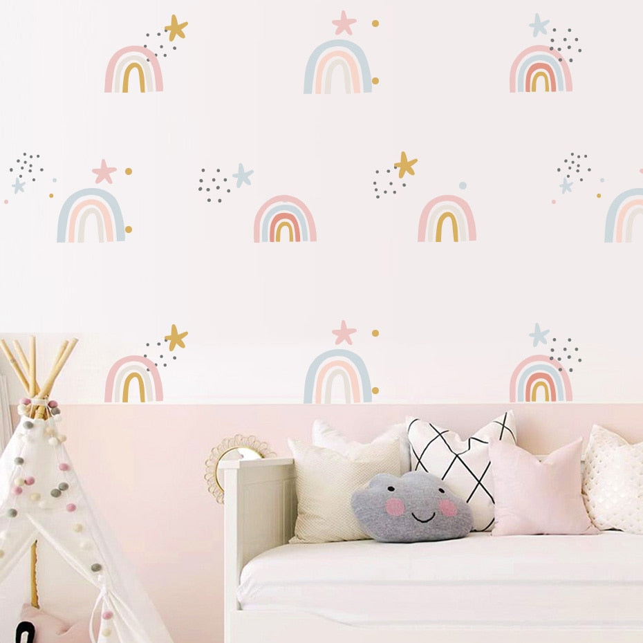 Bohomian Wall Decals Rainbow Patterns