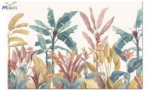 Colorful Tropical Plants Wallpaper Mural