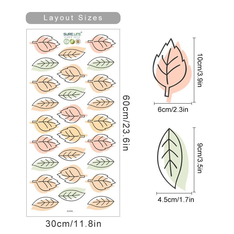 Nursery Wall Decals Leaves Watercolor