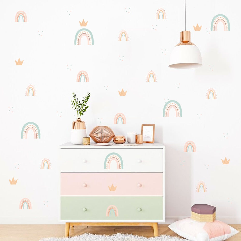 Cartoon Wall Decals Rainbow Patterns