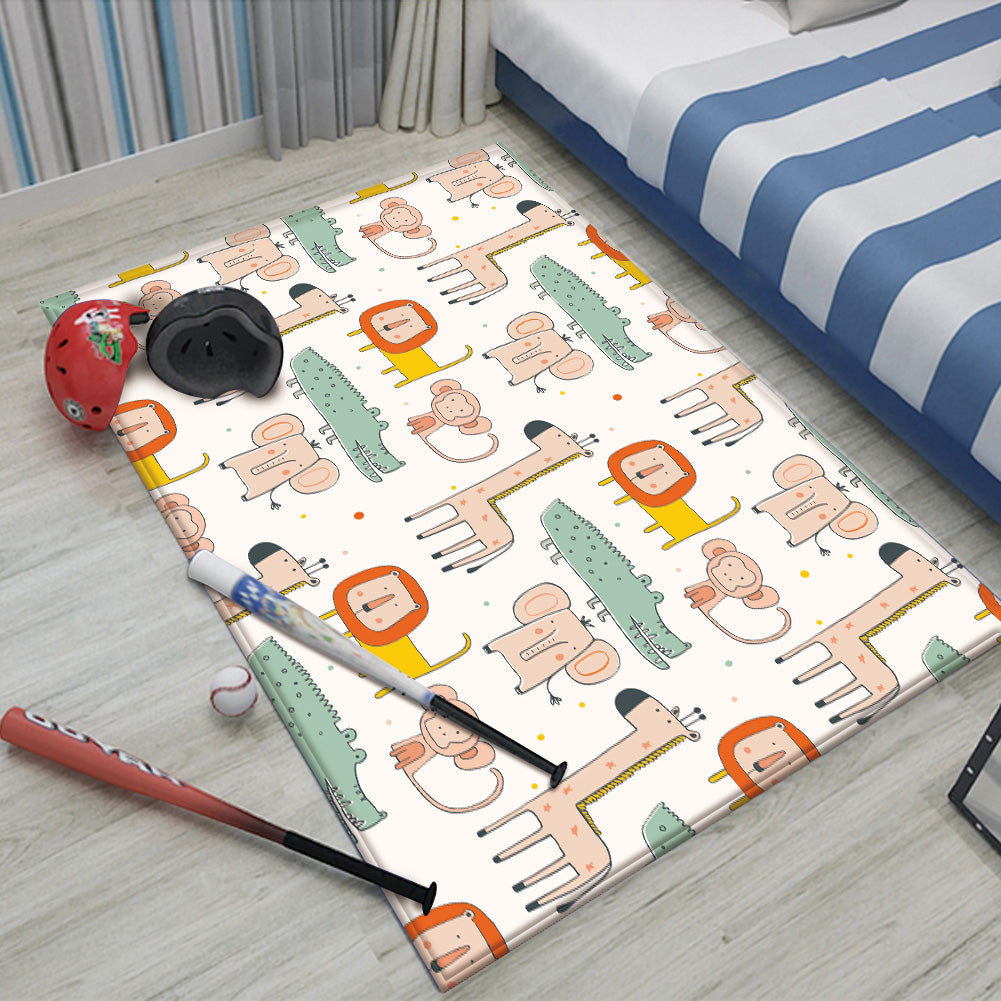 Nursery Cartoon Style Rectangle Area Rug