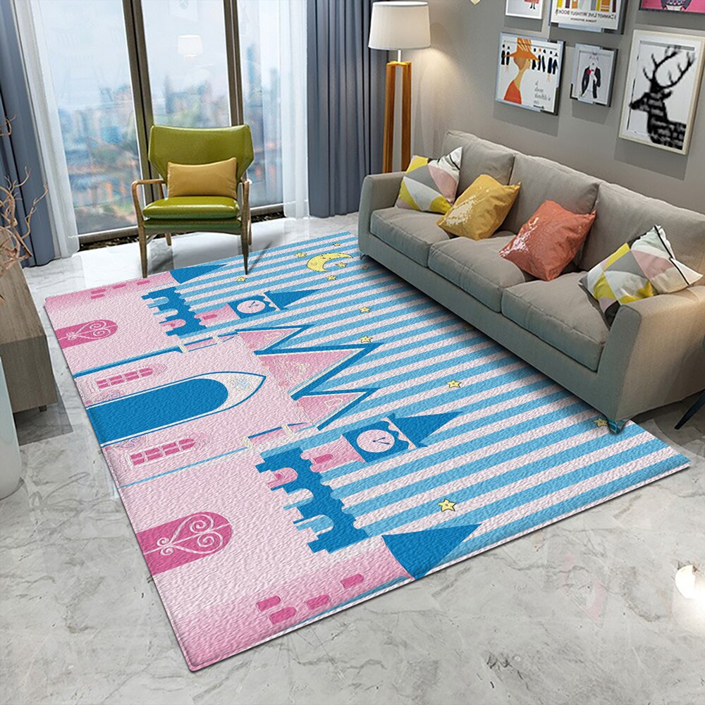 Nursery Cartoon Style Rectangle Area Rug