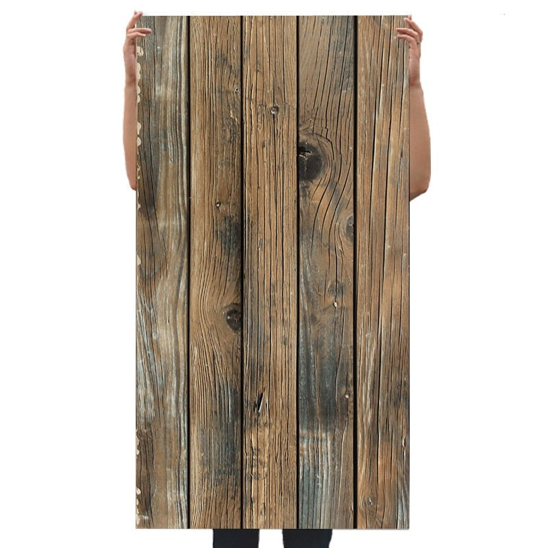 Retro Faux Wood Grain Peel and Stick Wallpaper