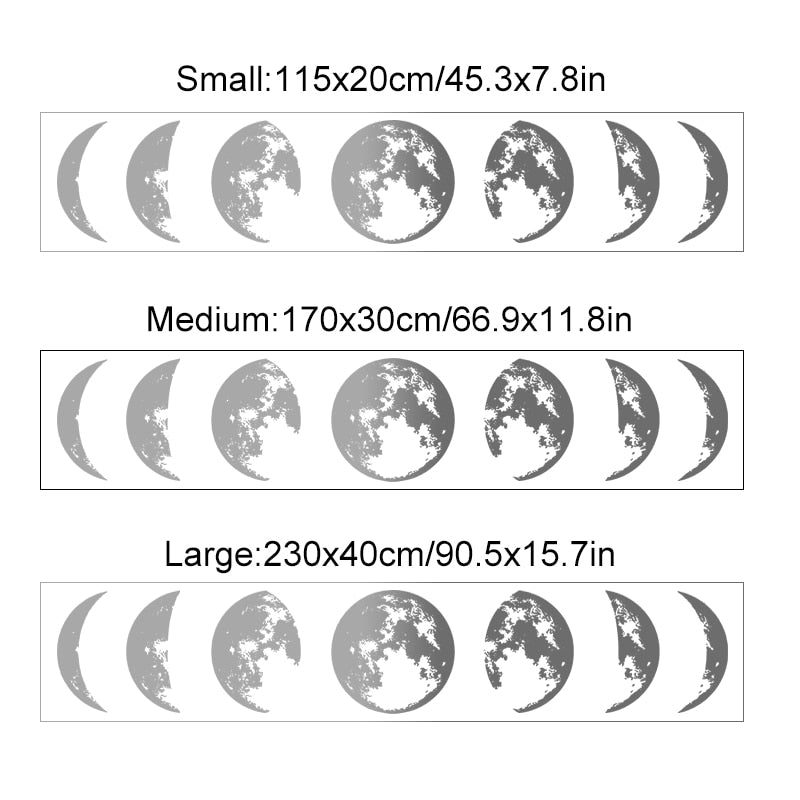 Nursery Wall Decals Gold Silver Moon Phase