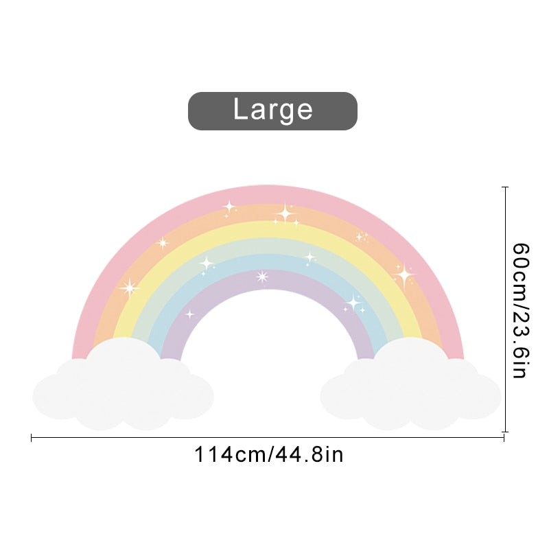 Cartoon Wall Decals Pastel Rainbow Clouds
