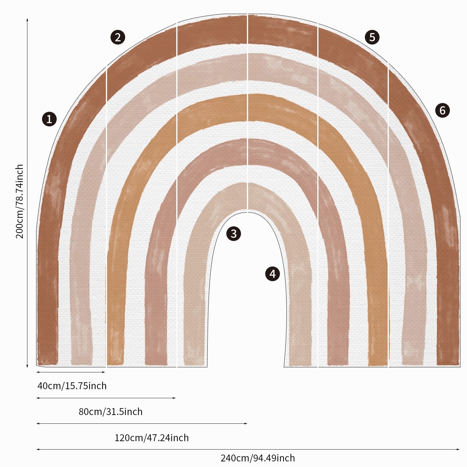 Boho Large Rainbow Wall Decal