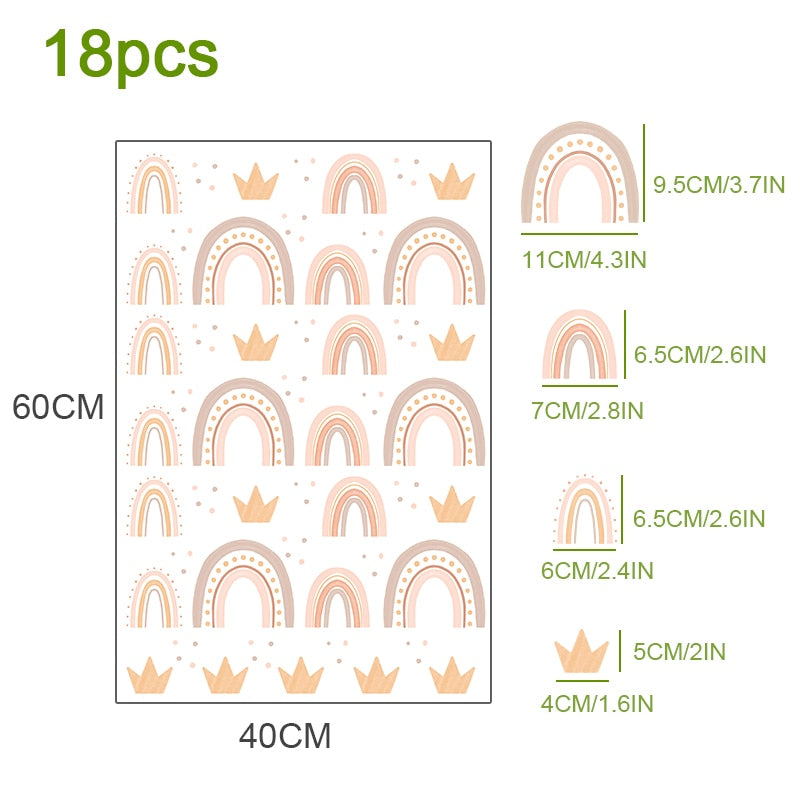 Bohomian Wall Decals Rainbow Patterns