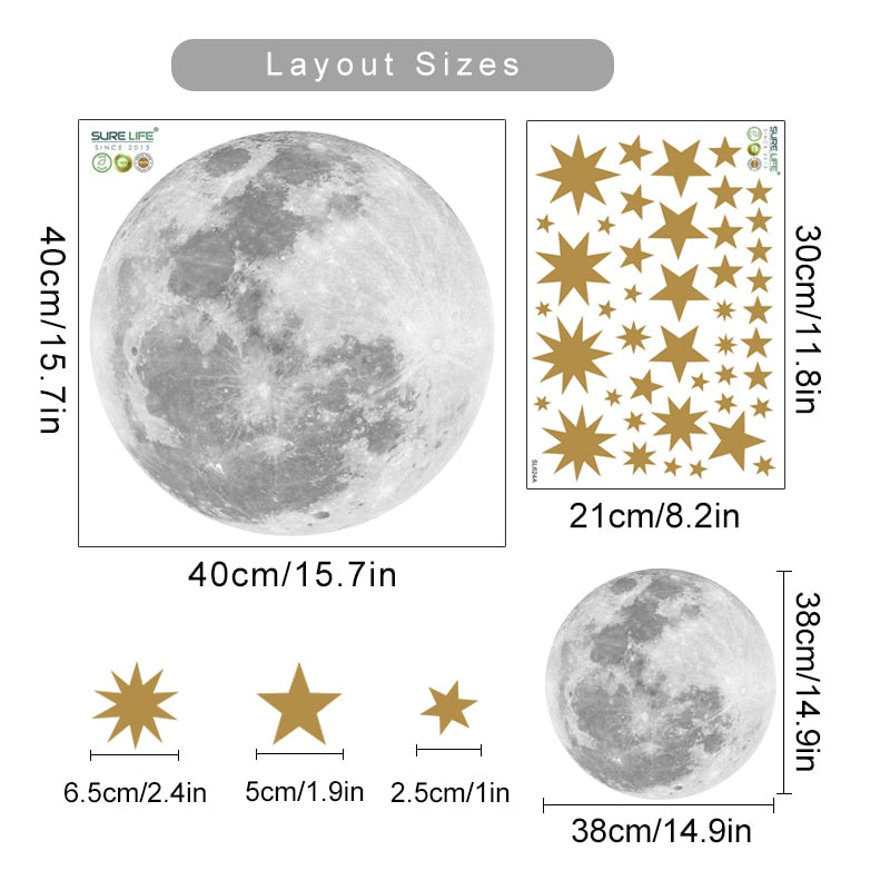 Nursery Wall Decals Moon & Stars