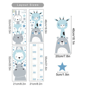 Cartoon Height Measurement Dinosaur Wall Decals