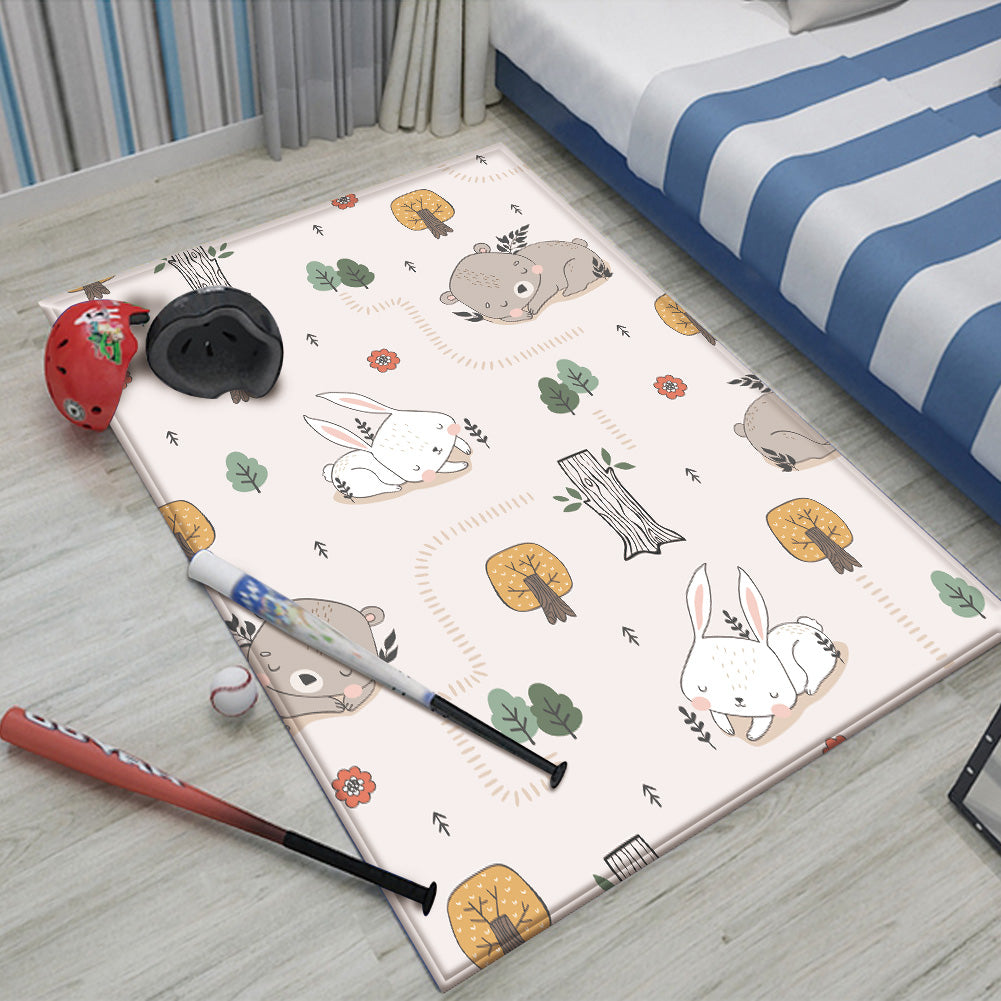 Nursery Cartoon Style Rectangle Area Rug