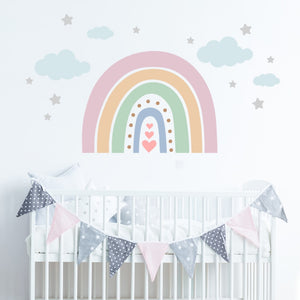 Rainbow Polka Dot Wall Decals