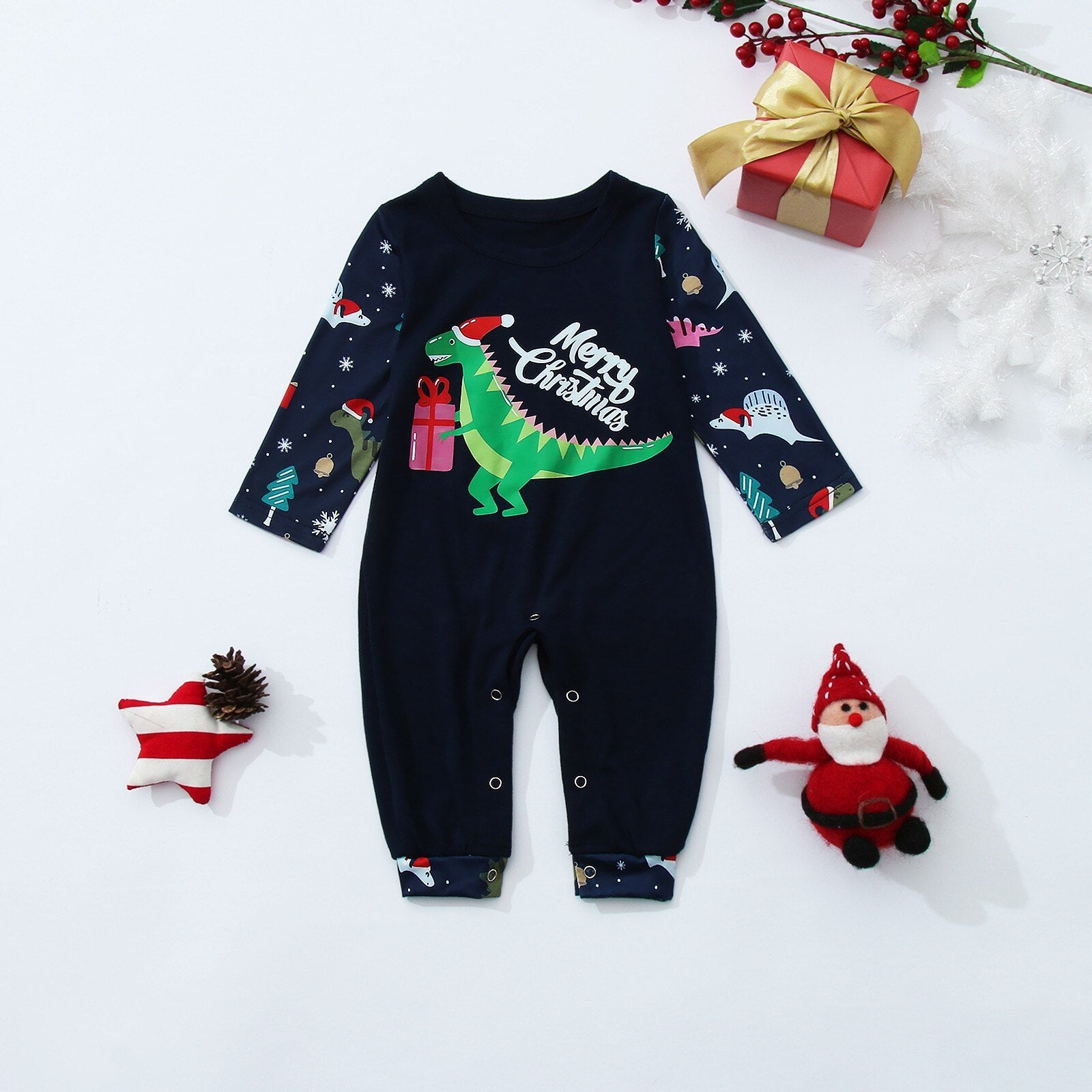 Matching Christmas Pajamas Family Set - T-Rex
