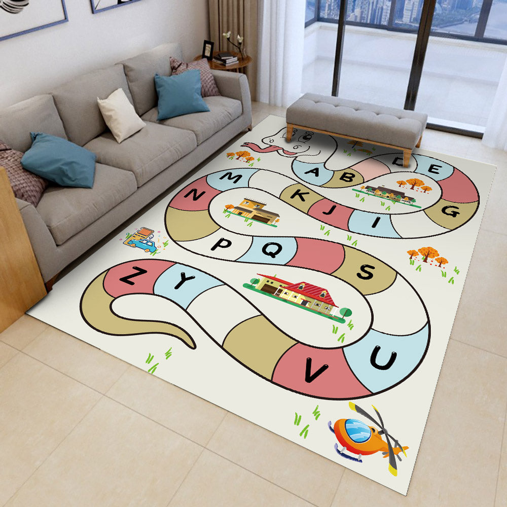 Cartoon Style Alphabet Rectangle Area Rug