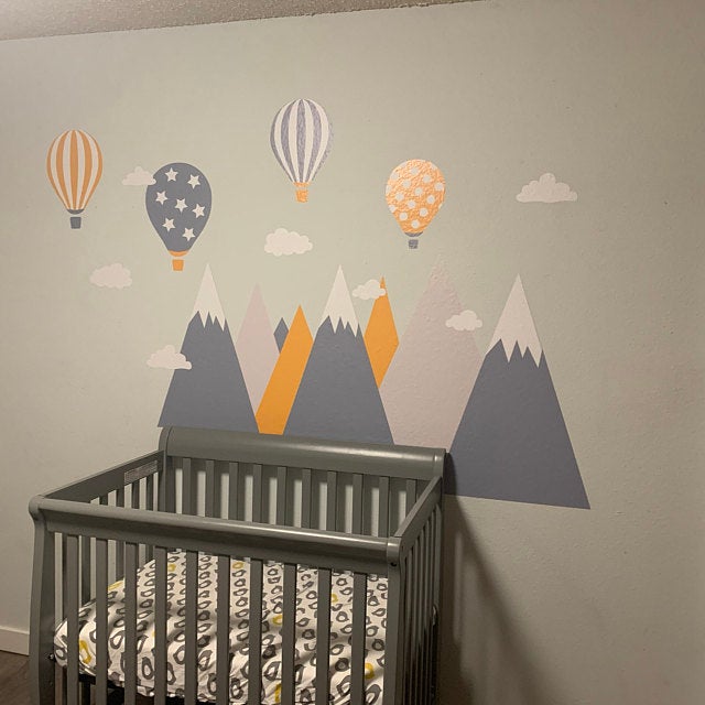 Wall Decals Hot Air Balloons in Mountains