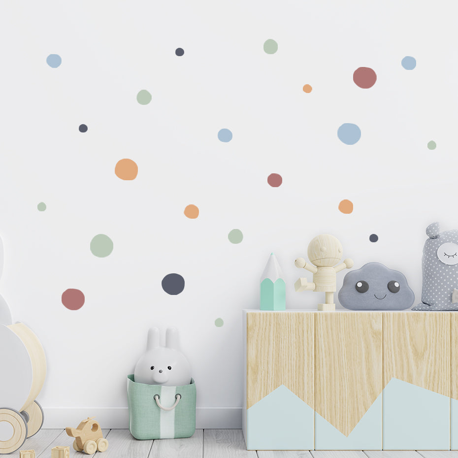 Pattern Wall Decal Colorful Polka Dots