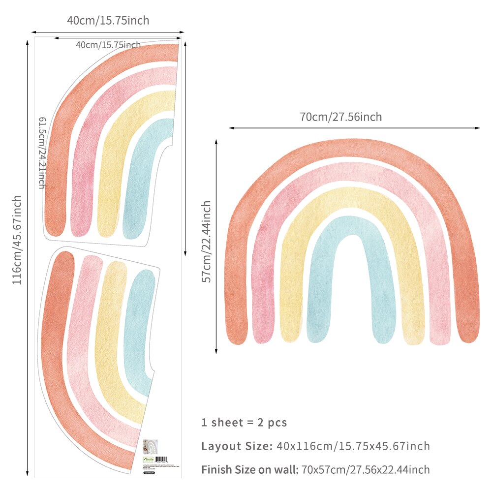 Wall Decals Colorful Rainbows