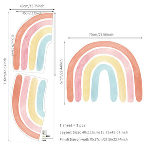 Wall Decals Colorful Rainbows