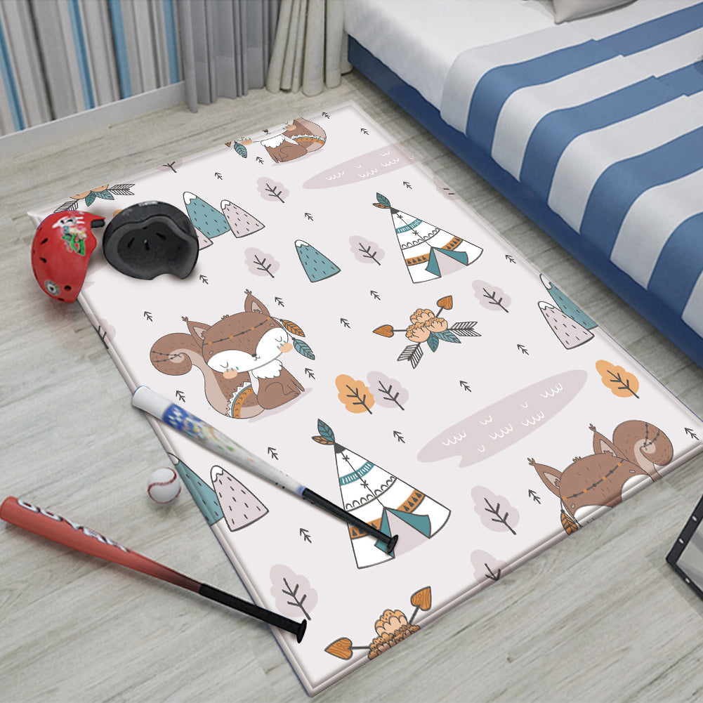 Nursery Cartoon Style Rectangle Area Rug