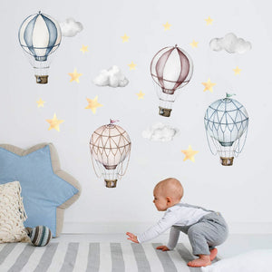 Cartoon Hot Air Balloon Wall Decals