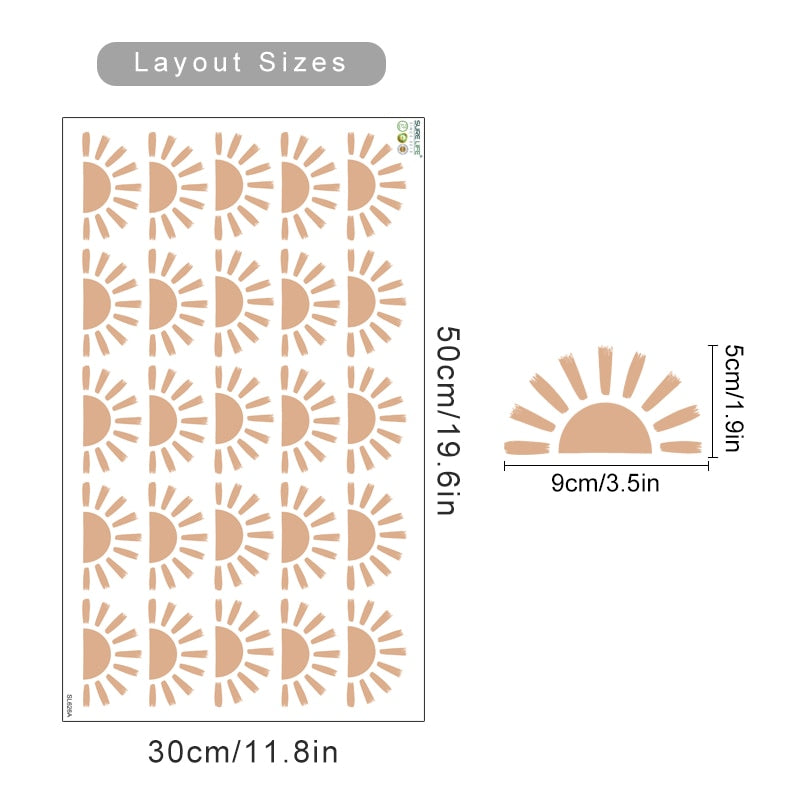 Half Suns Pattern Wall Decals