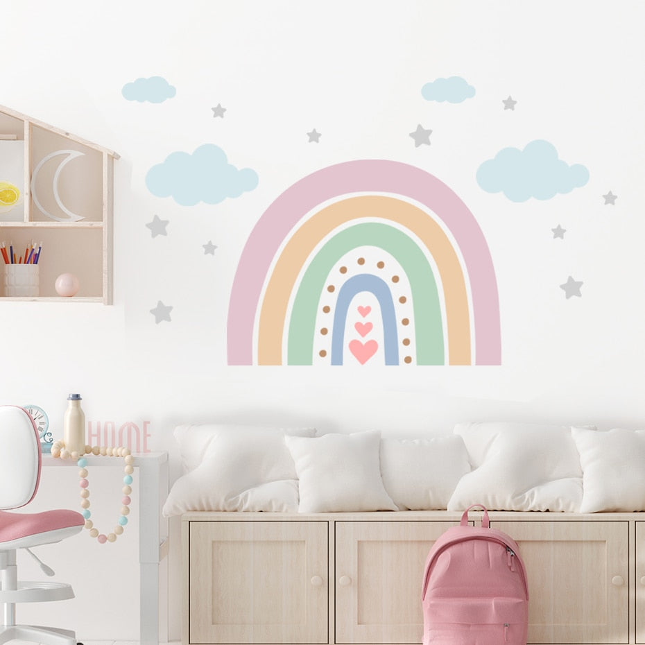 Rainbow Polka Dot Wall Decals