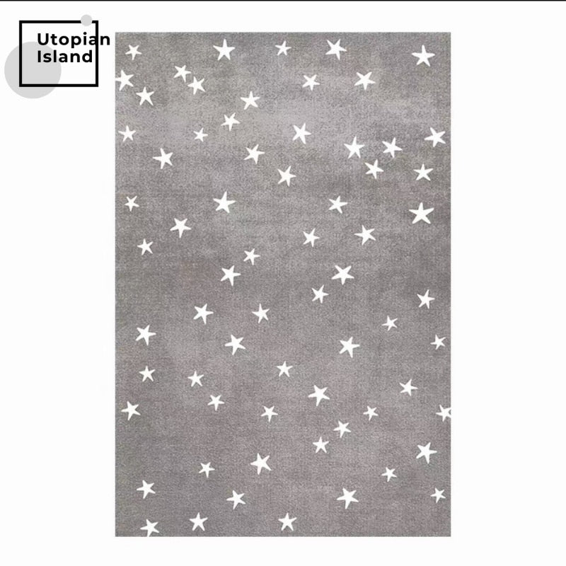 Area Rectangular Rug Stars Pattern