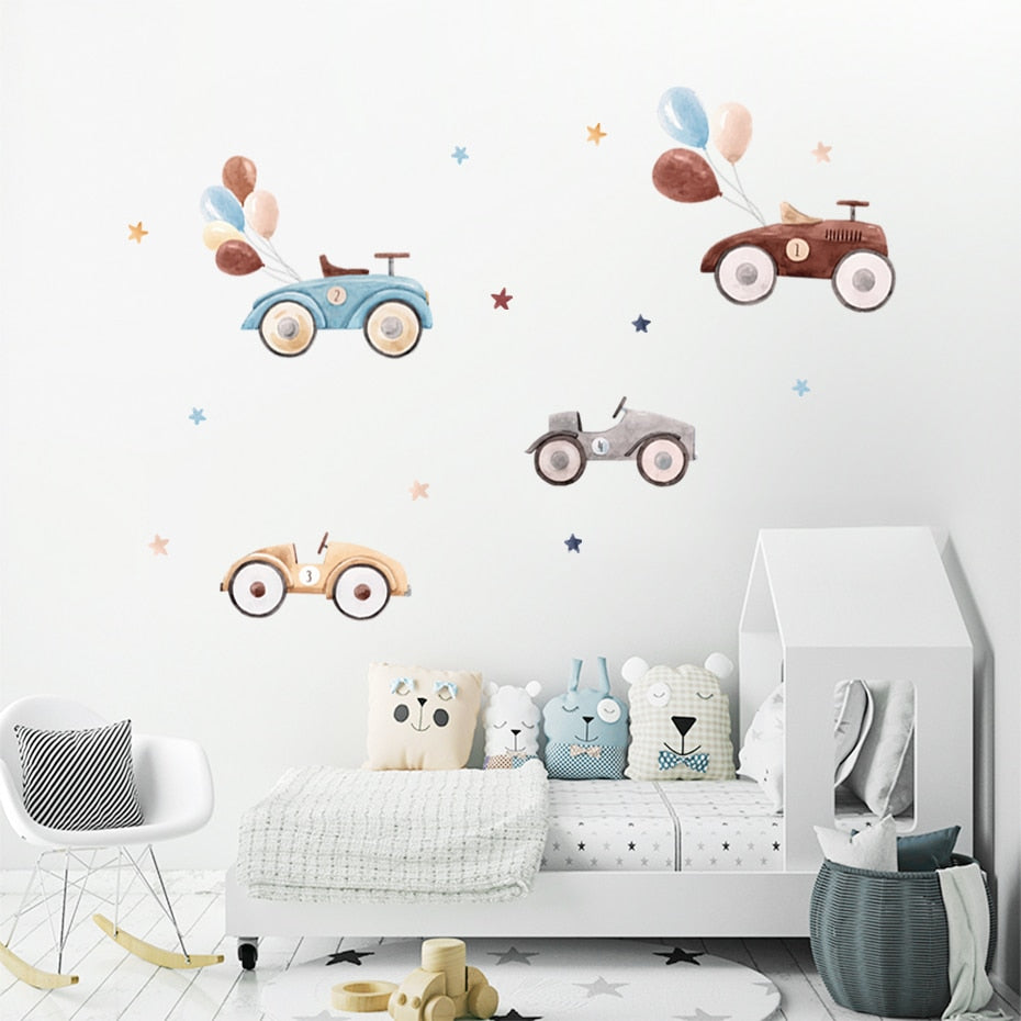 Cartoon Wall Decals Cute Cars