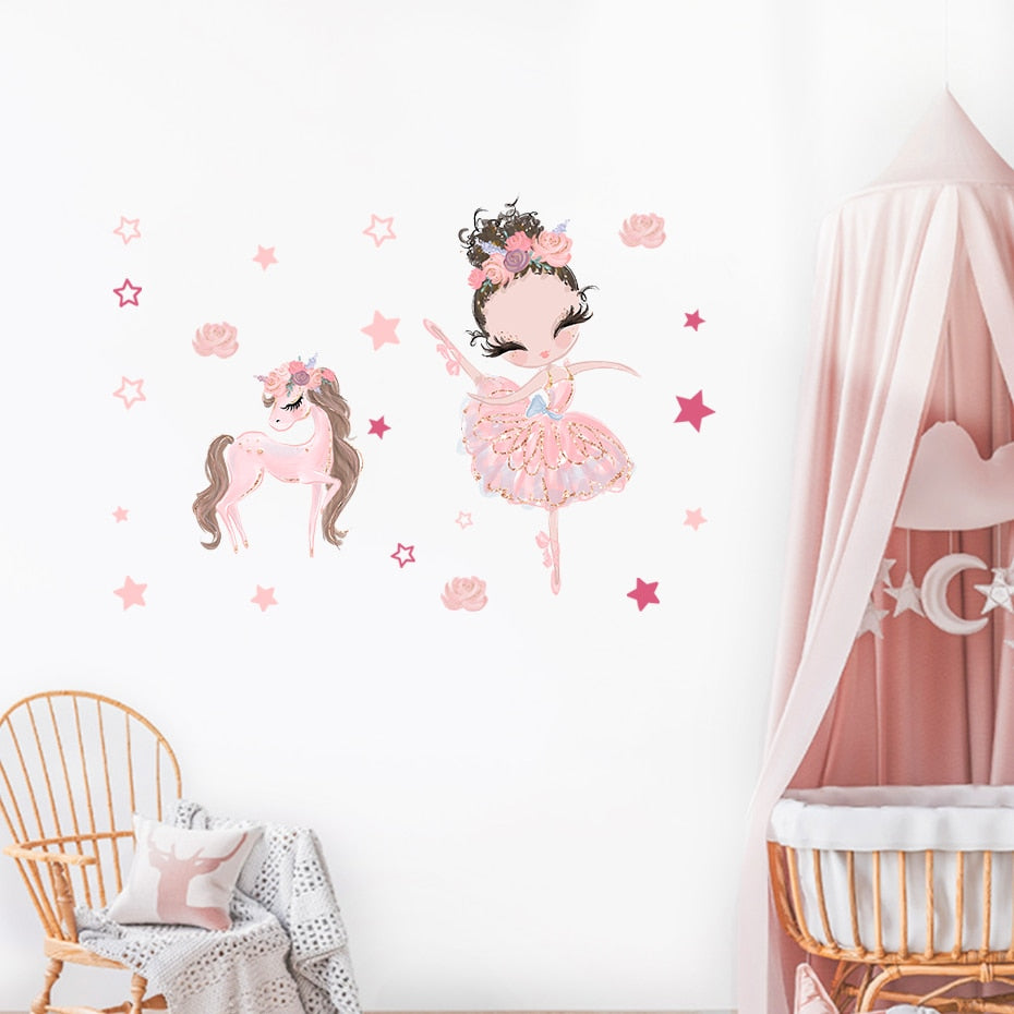 Nursery Wall Decals Swan Girls