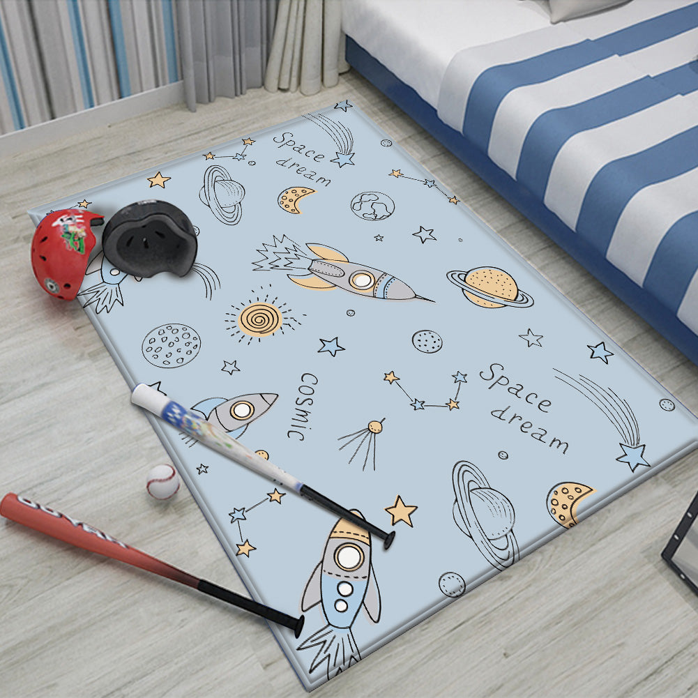 Nursery Cartoon Style Rectangle Area Rug
