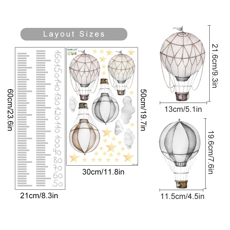 Cartoon Height Measurement Dinosaur Wall Decals