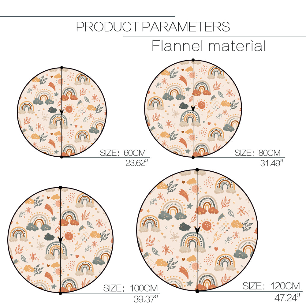 Nursery Cartoon Style Area Round Rug