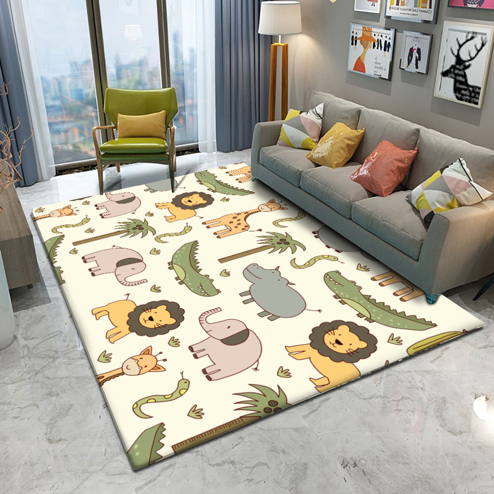 Nursery Cartoon Style Area Rug