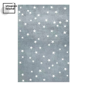 Area Rectangular Rug Stars Pattern