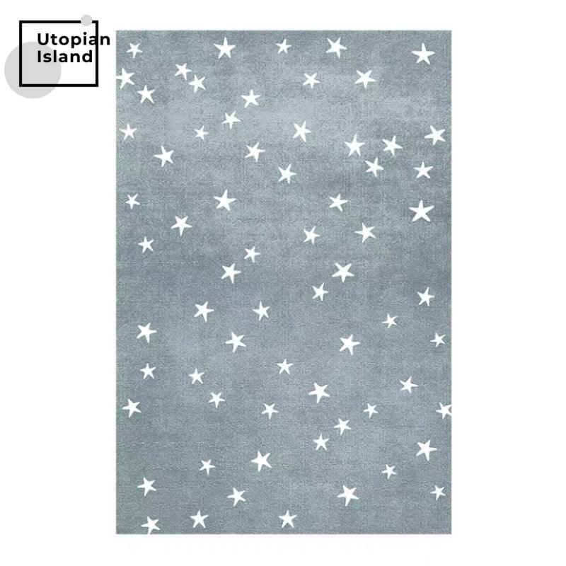 Area Rectangular Rug Stars Pattern