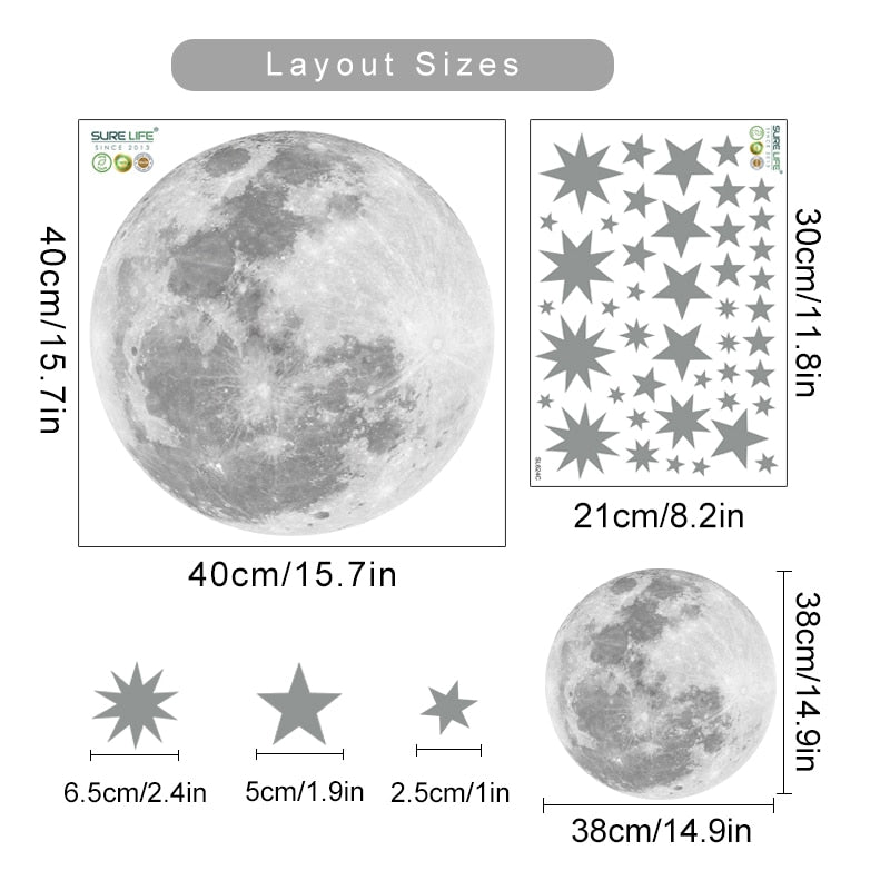 Nursery Wall Decals Moon & Stars