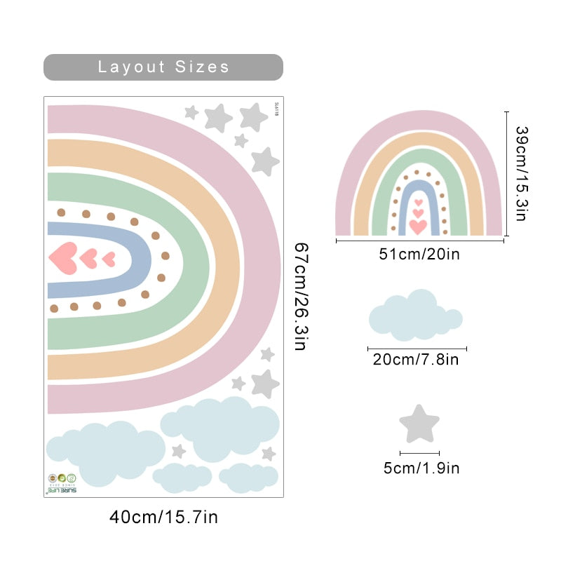 Rainbow Polka Dot Wall Decals